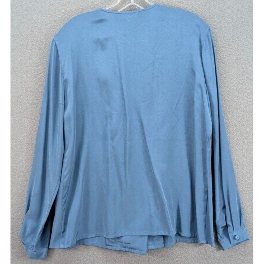 Burberrys Women's Button Up Long‎ Sleeve Blouse 100% Silk Career Office Size 12 - Picture 6 of 10